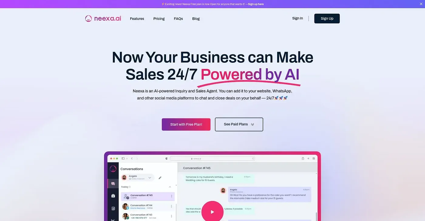 Screenshot of Neexa AI