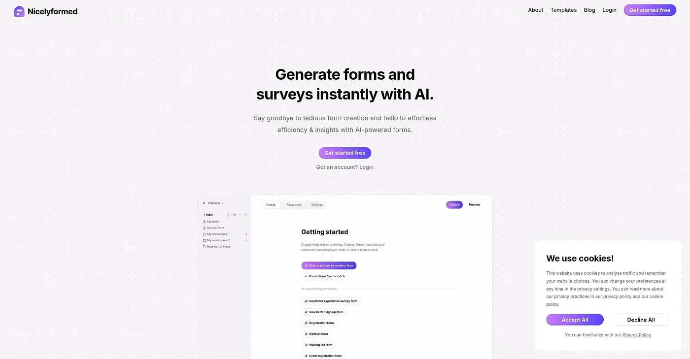 Screenshot of Nicely Formed