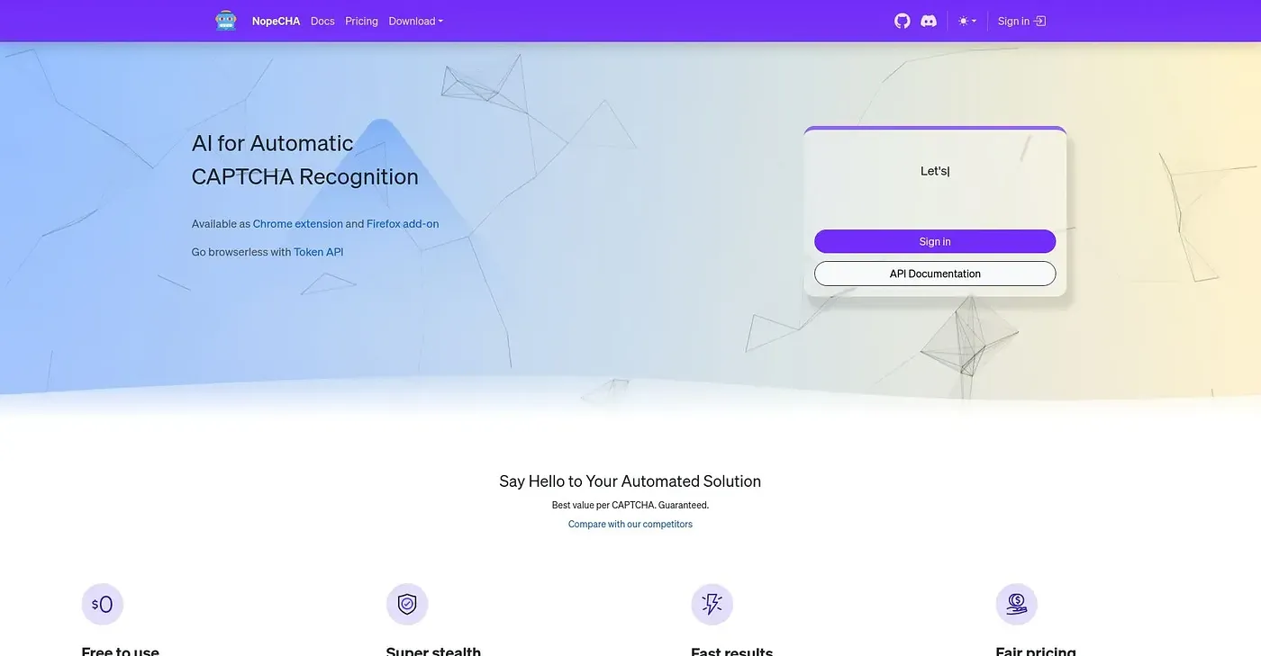 Screenshot of Nopecha