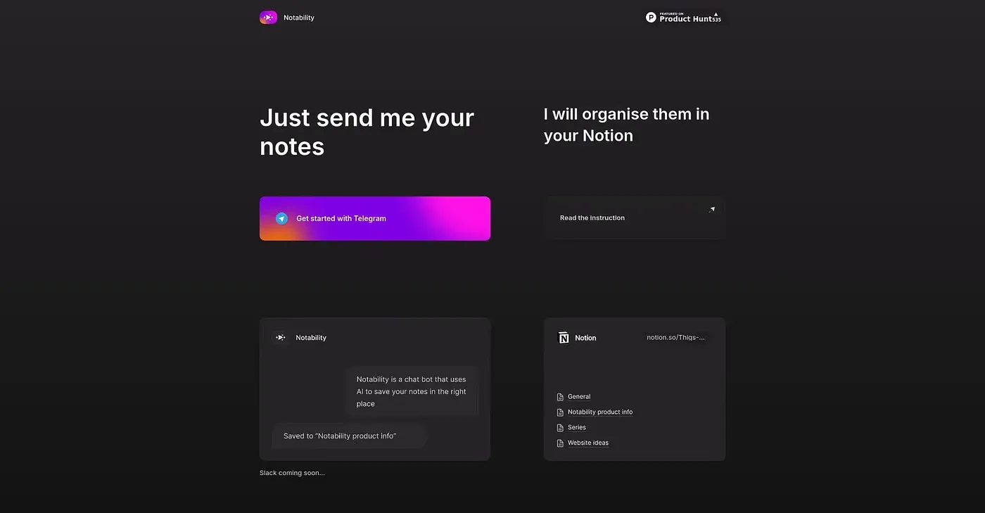 Screenshot of Notability AI
