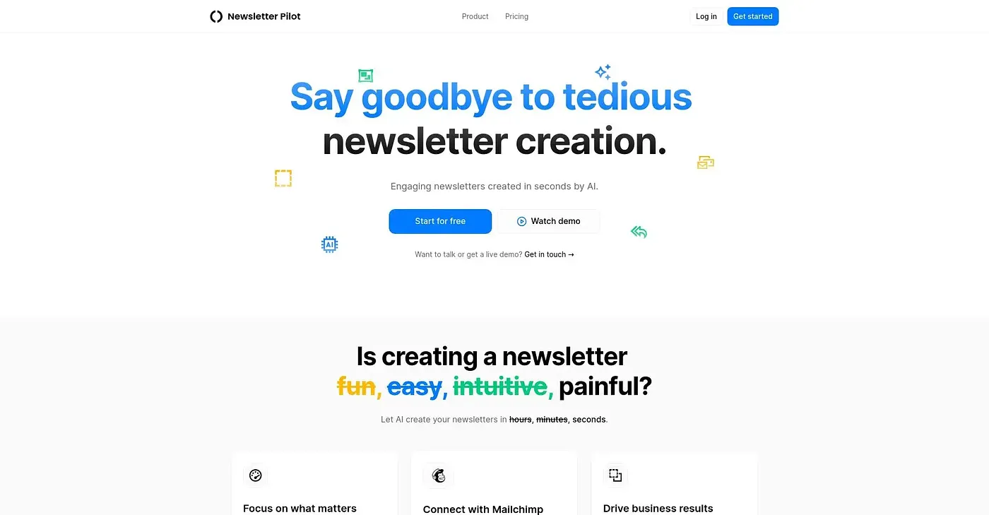 Screenshot of Newsletter Pilot