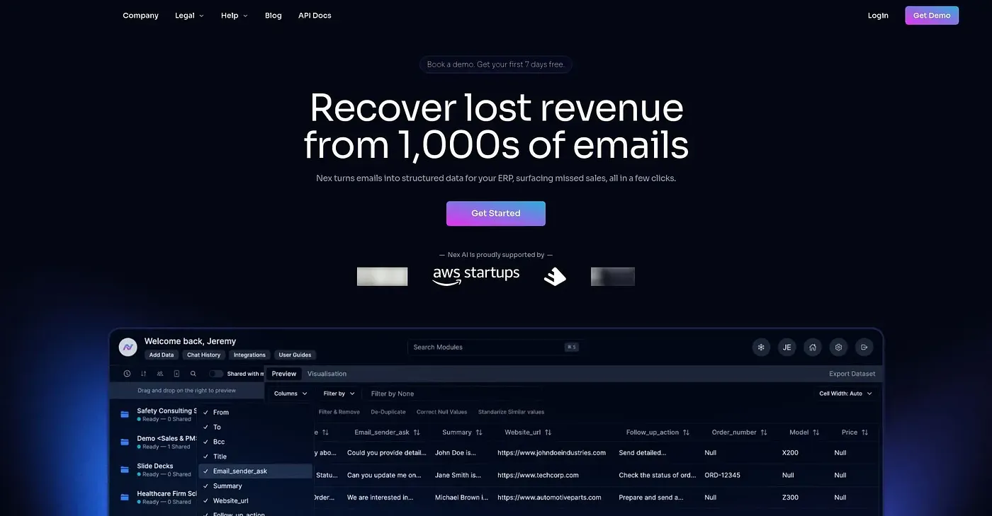 Screenshot of Nex AI