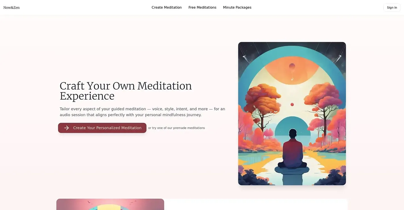 Screenshot of Now and Zen AI