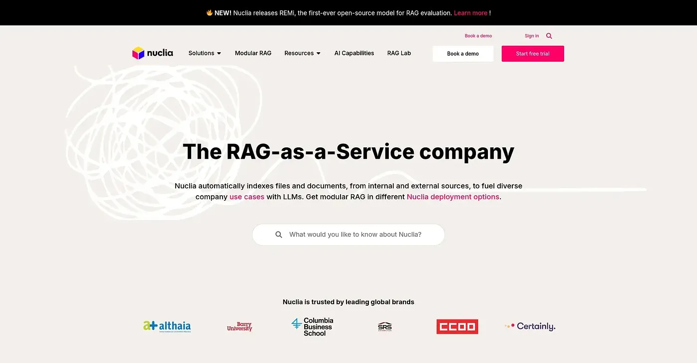 Screenshot of Nuclia