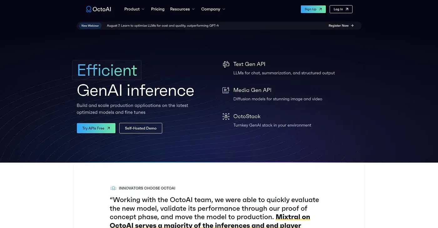 Screenshot of Octo AI