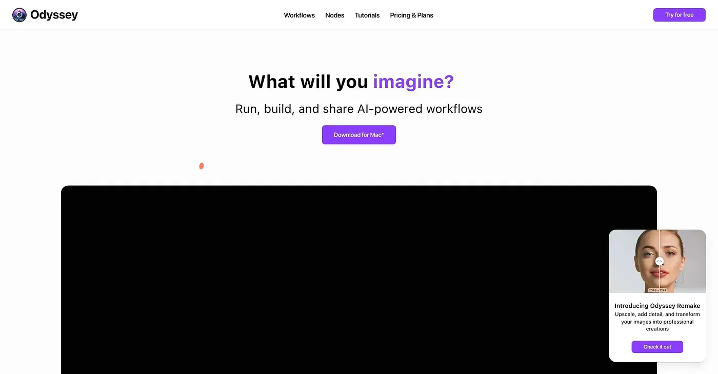Screenshot of Odyssey App