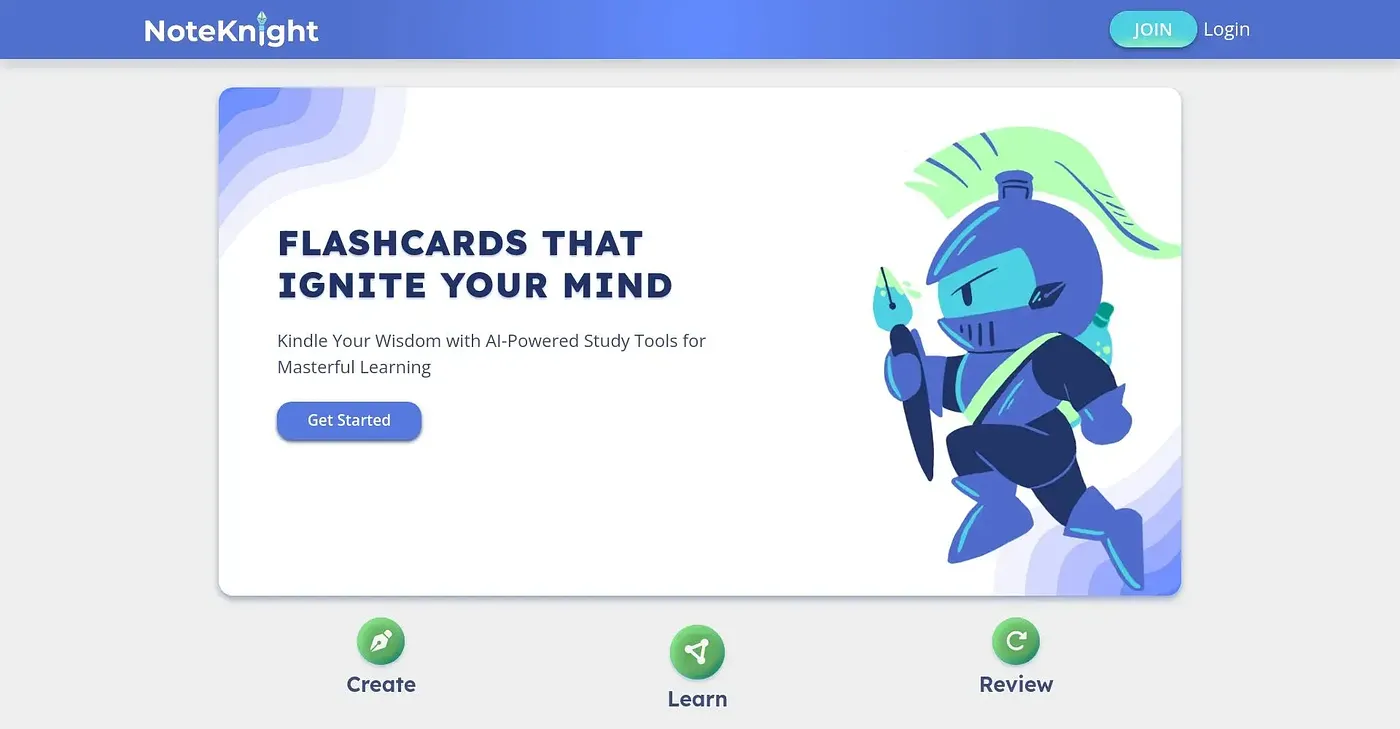 Screenshot of NoteKnight