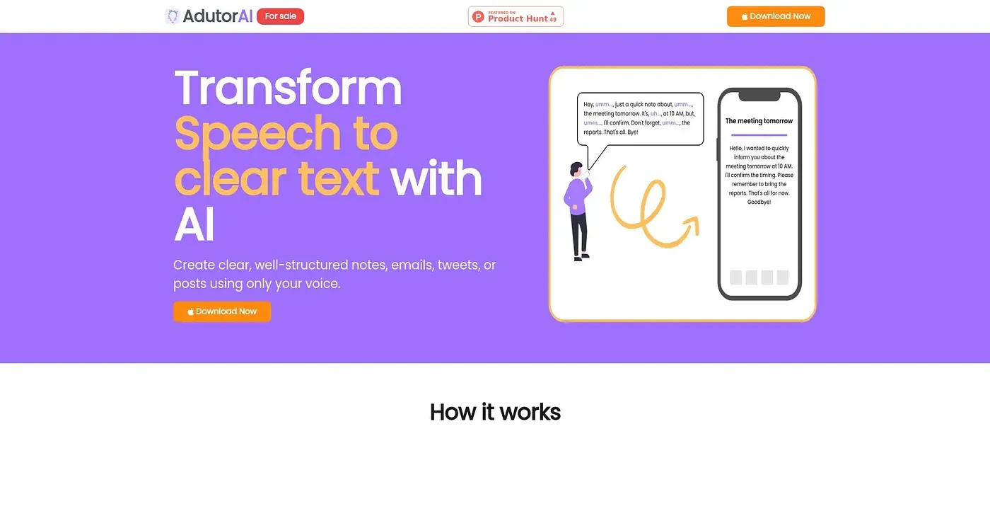 Screenshot of Adutor AI