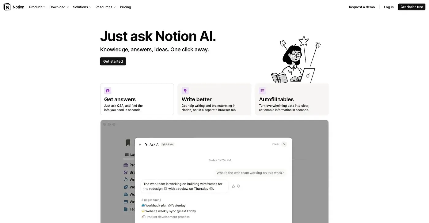 Screenshot of Notion AI