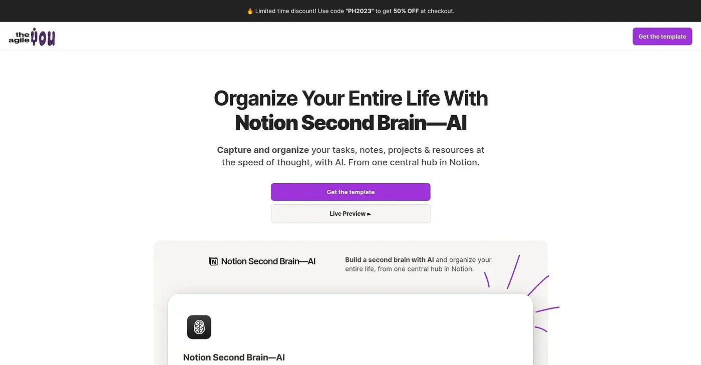 Screenshot of Notion Second Brain