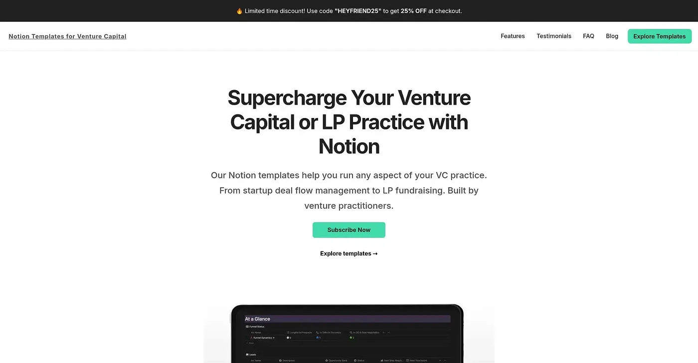 Screenshot of NotionVC