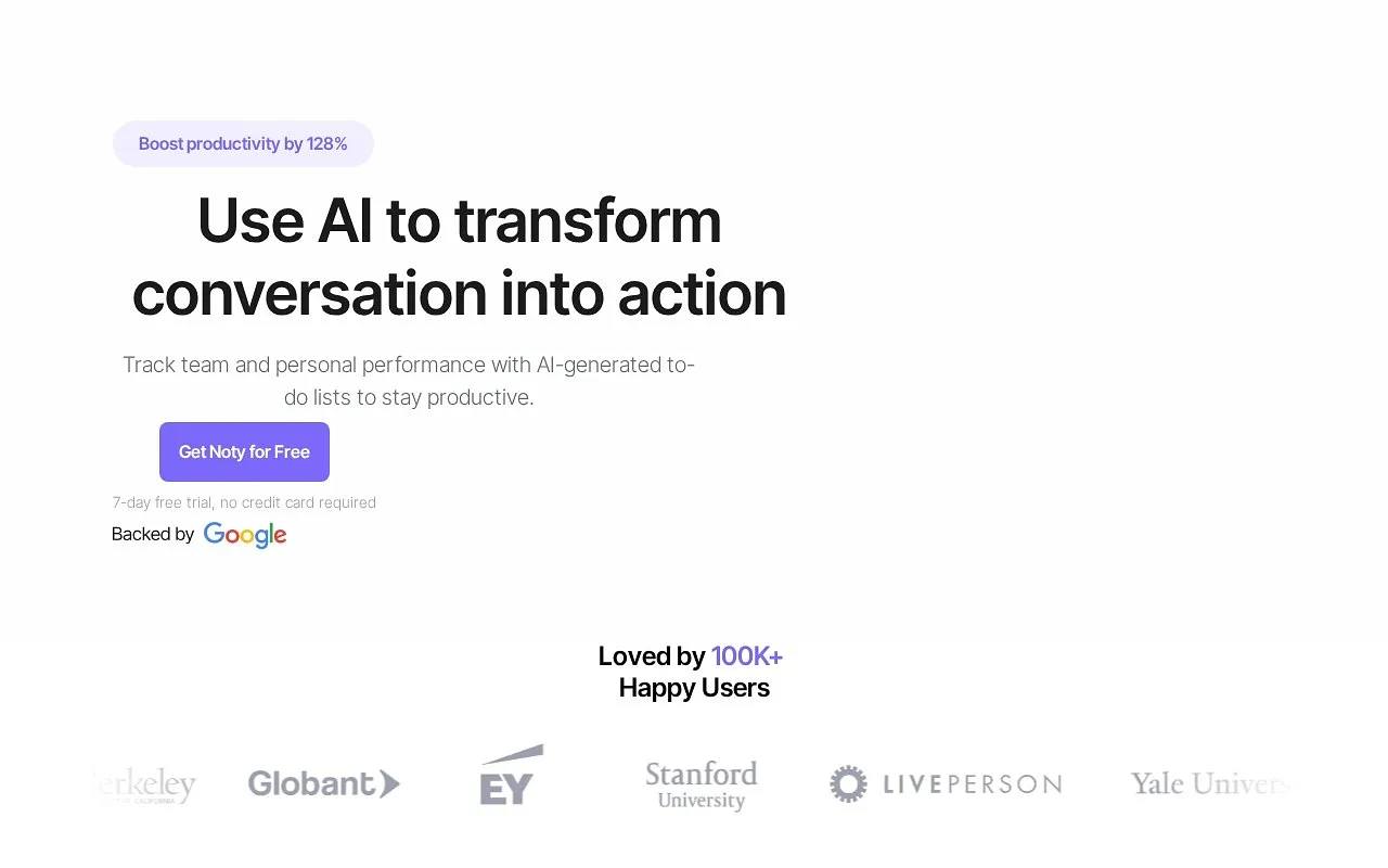 Screenshot of Noty.ai