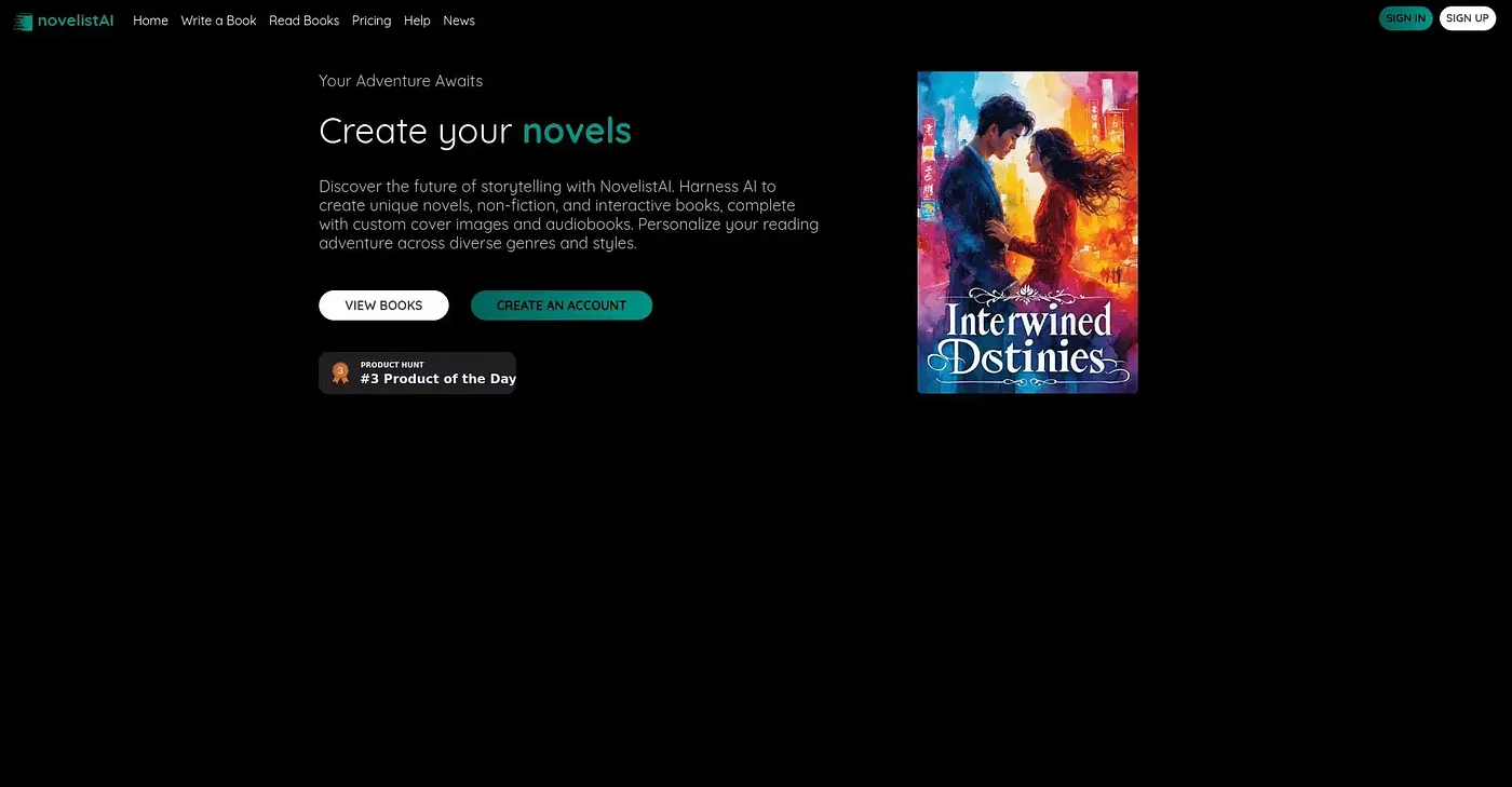 Screenshot of NoveList AI