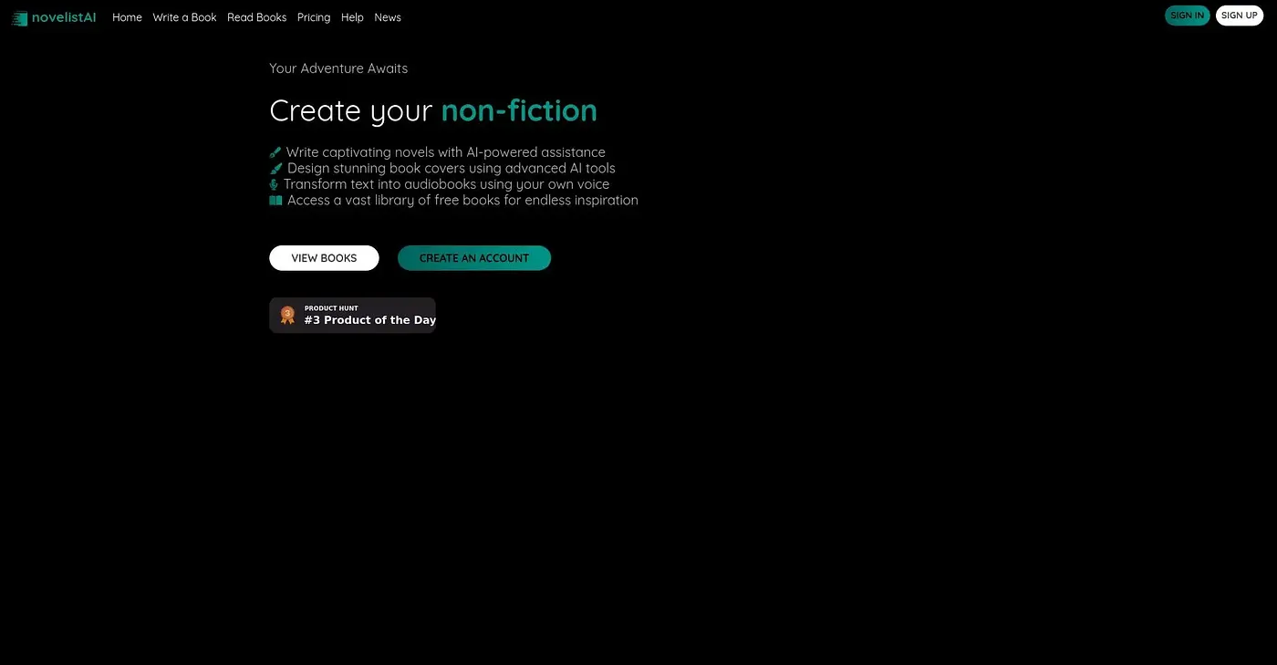 Screenshot of NoveList AI