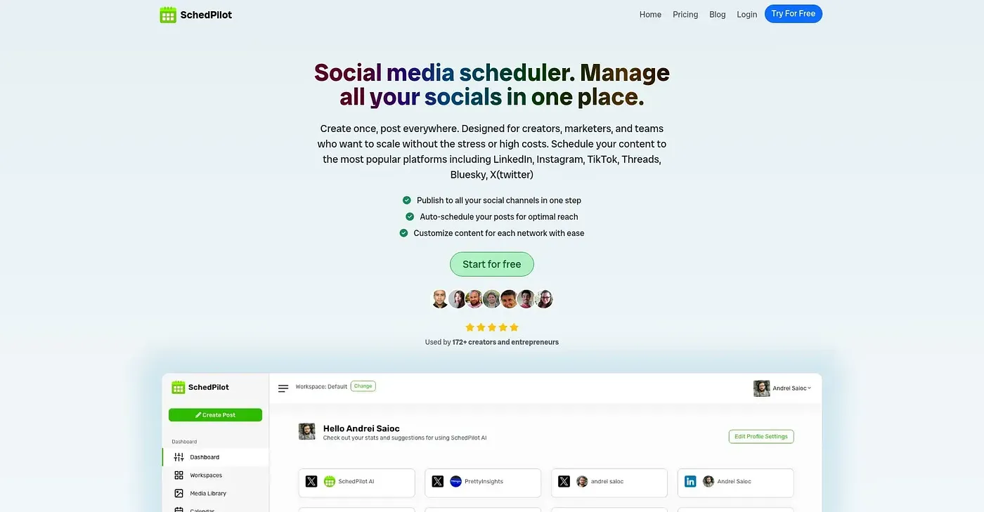 Screenshot of SchedPilot