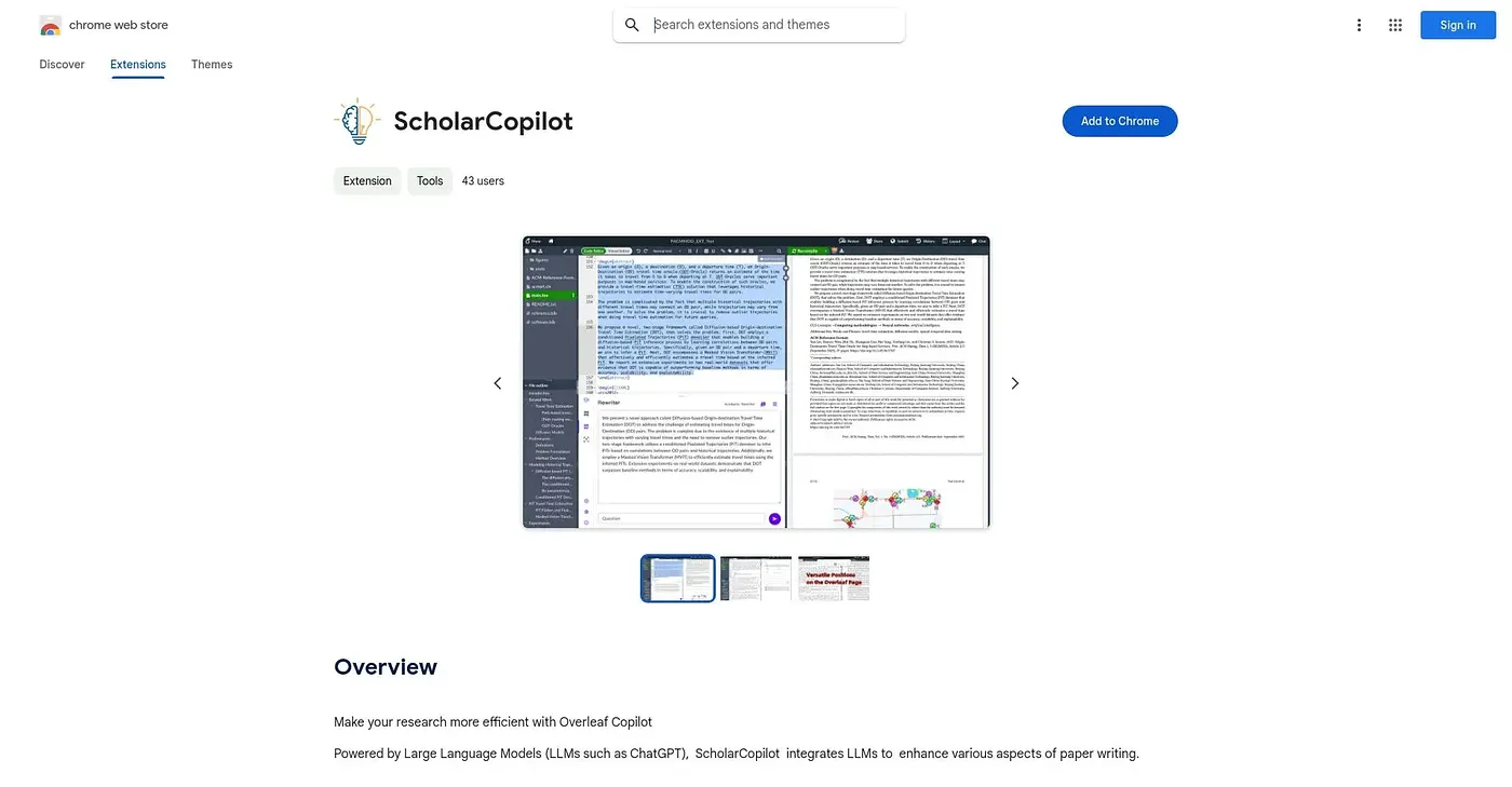 Screenshot of ScholarCopilot Chrome Extension