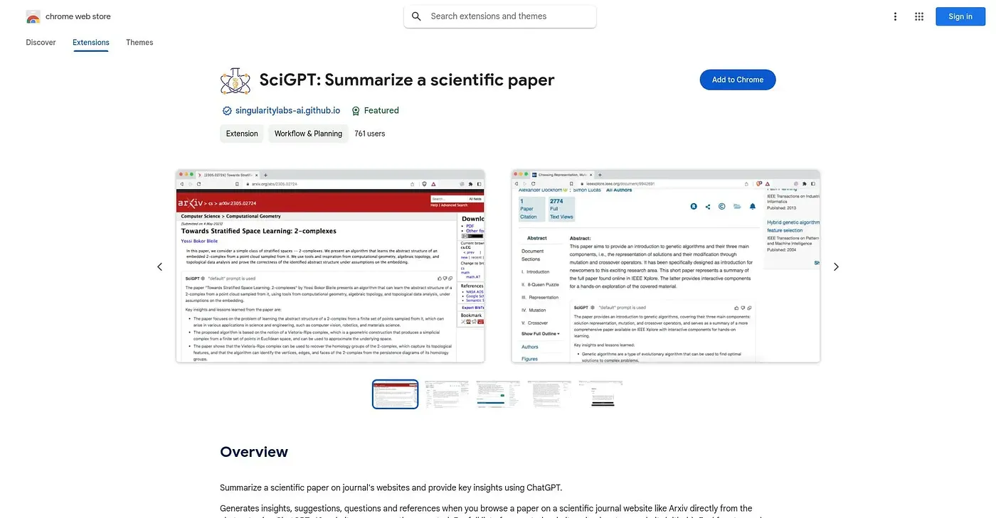 Screenshot of SciGPT - Chrome Extension