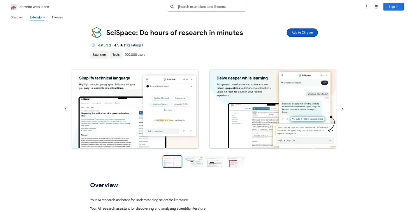 Screenshot of SciSpace Do Hours of Research