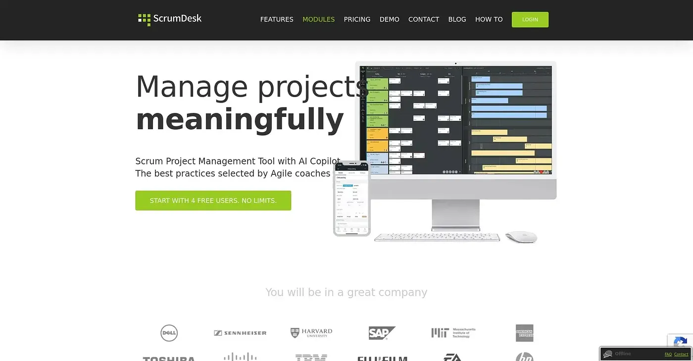Screenshot of ScrumDesk
