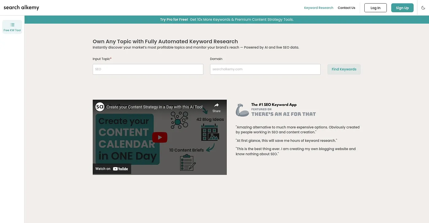 Screenshot of SearchAlkemy