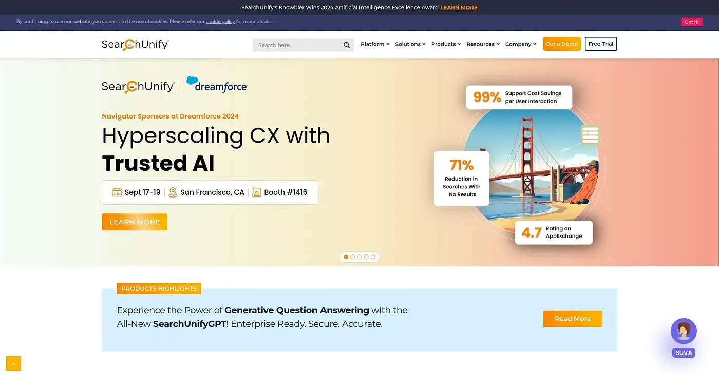 Screenshot of SearchUnify