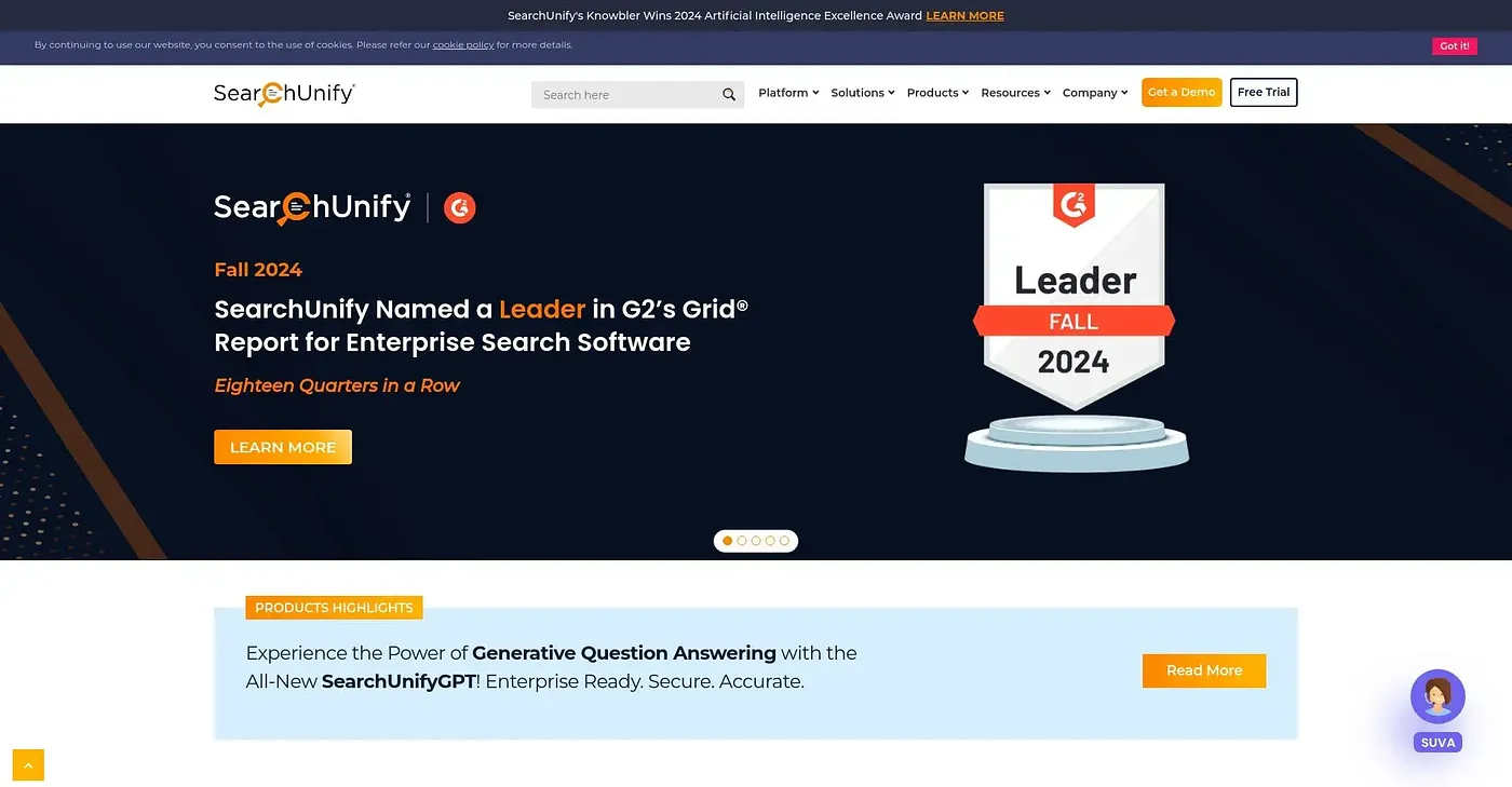 Screenshot of SearchUnify