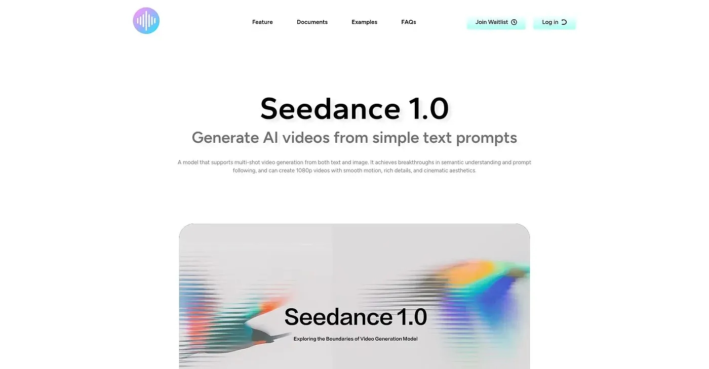 Screenshot of Seedance 1.0 Pro