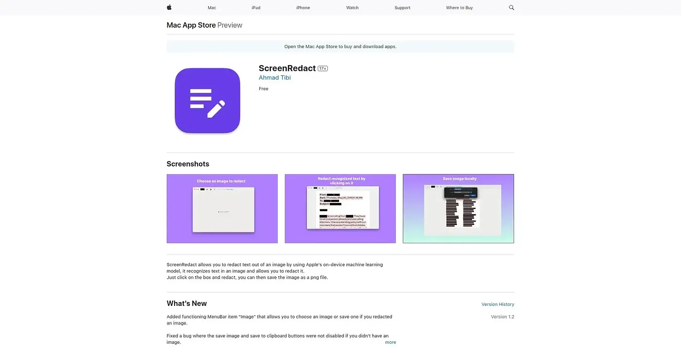 Screenshot of ScreenRedact