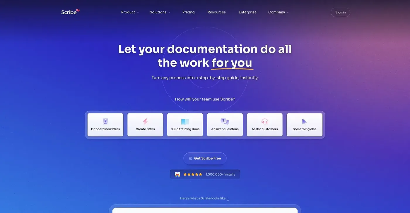 Screenshot of Scribehow