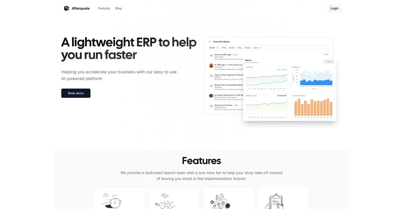 Screenshot of Afterquote