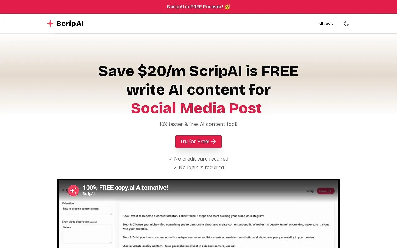 Screenshot of Scrip AI