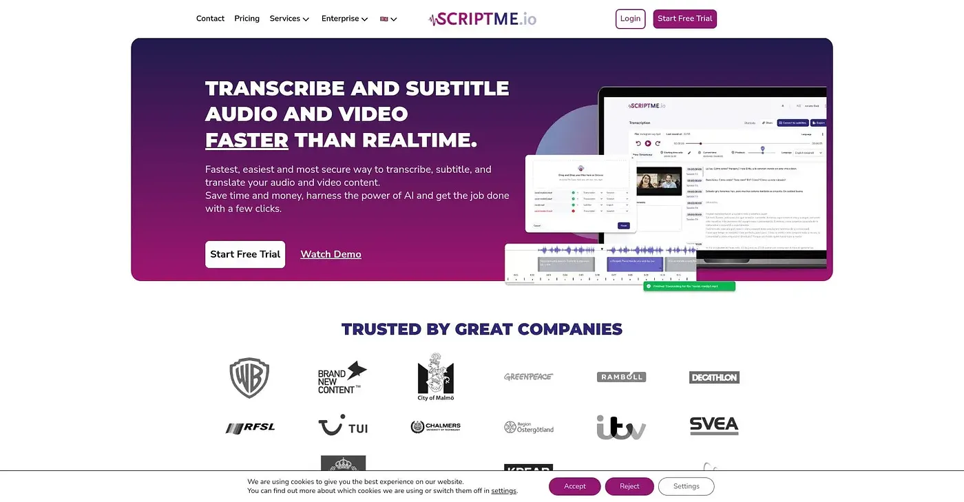 Screenshot of Script Me
