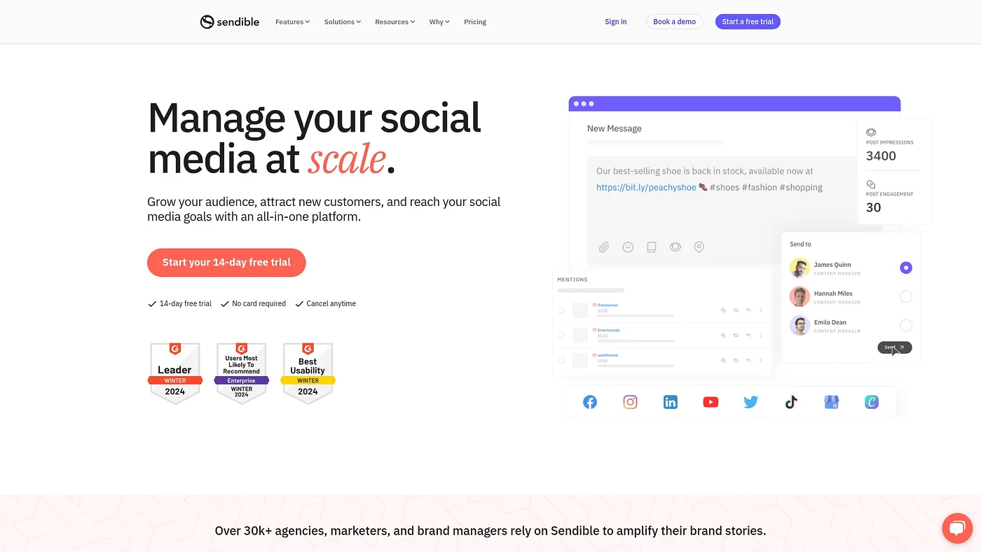 Screenshot of Sendible