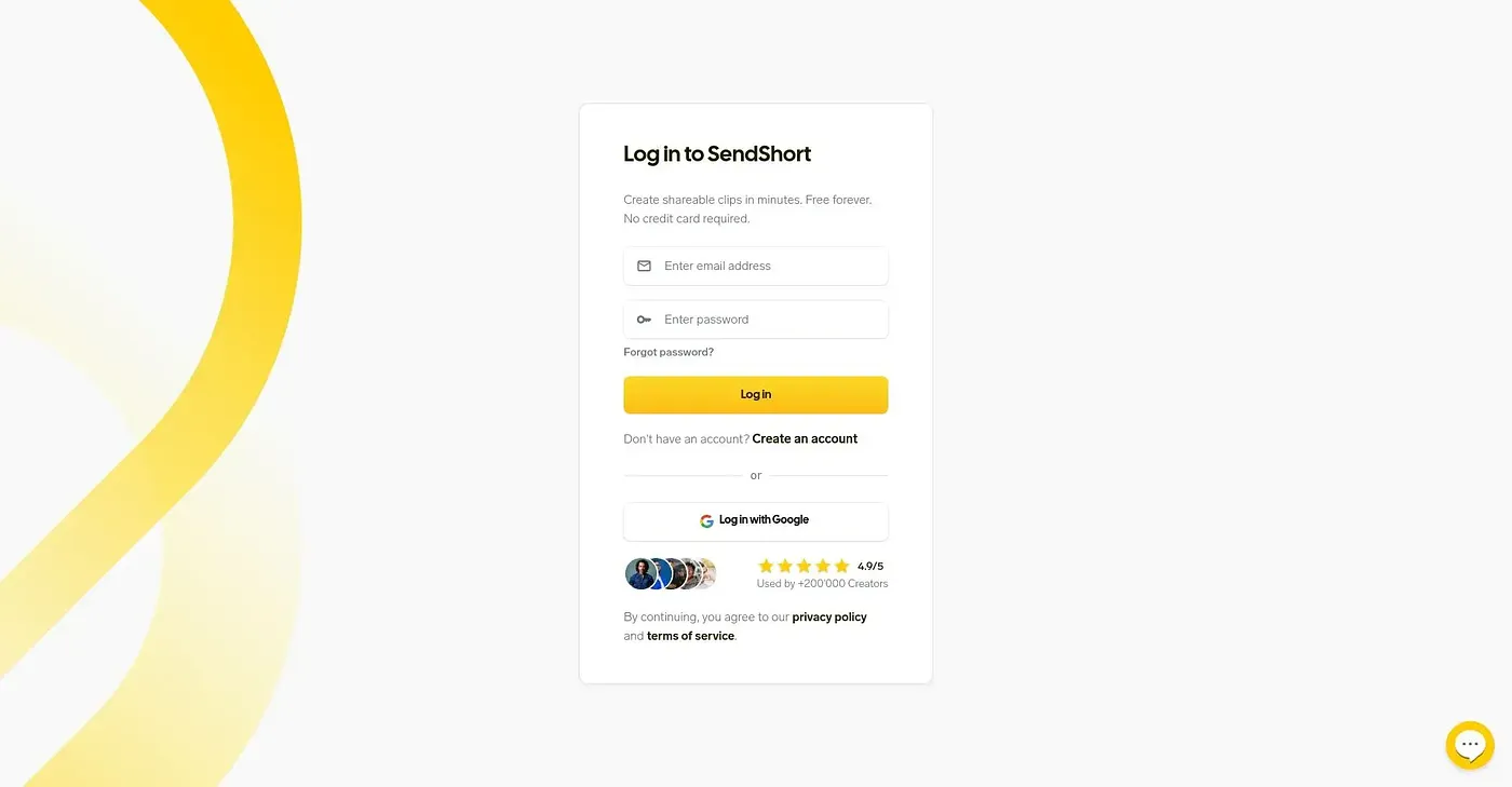 Screenshot of Sendshort AI