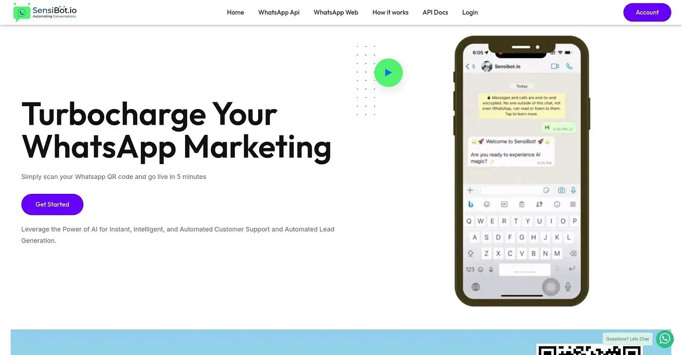 Screenshot of SensiBot