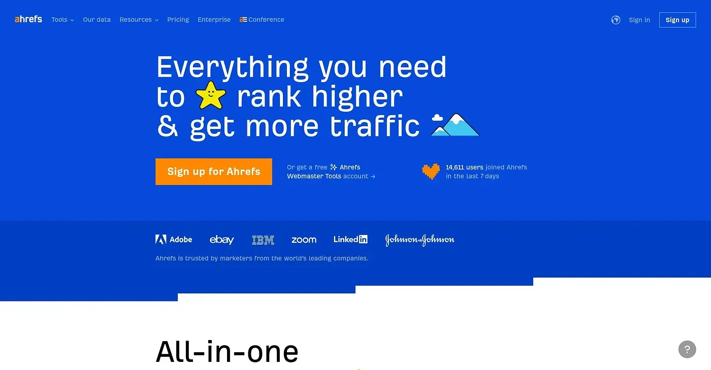 Screenshot of Ahrefs
