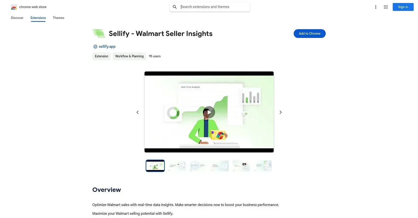 Screenshot of Sellify Walmart Seller In Chrome Extension