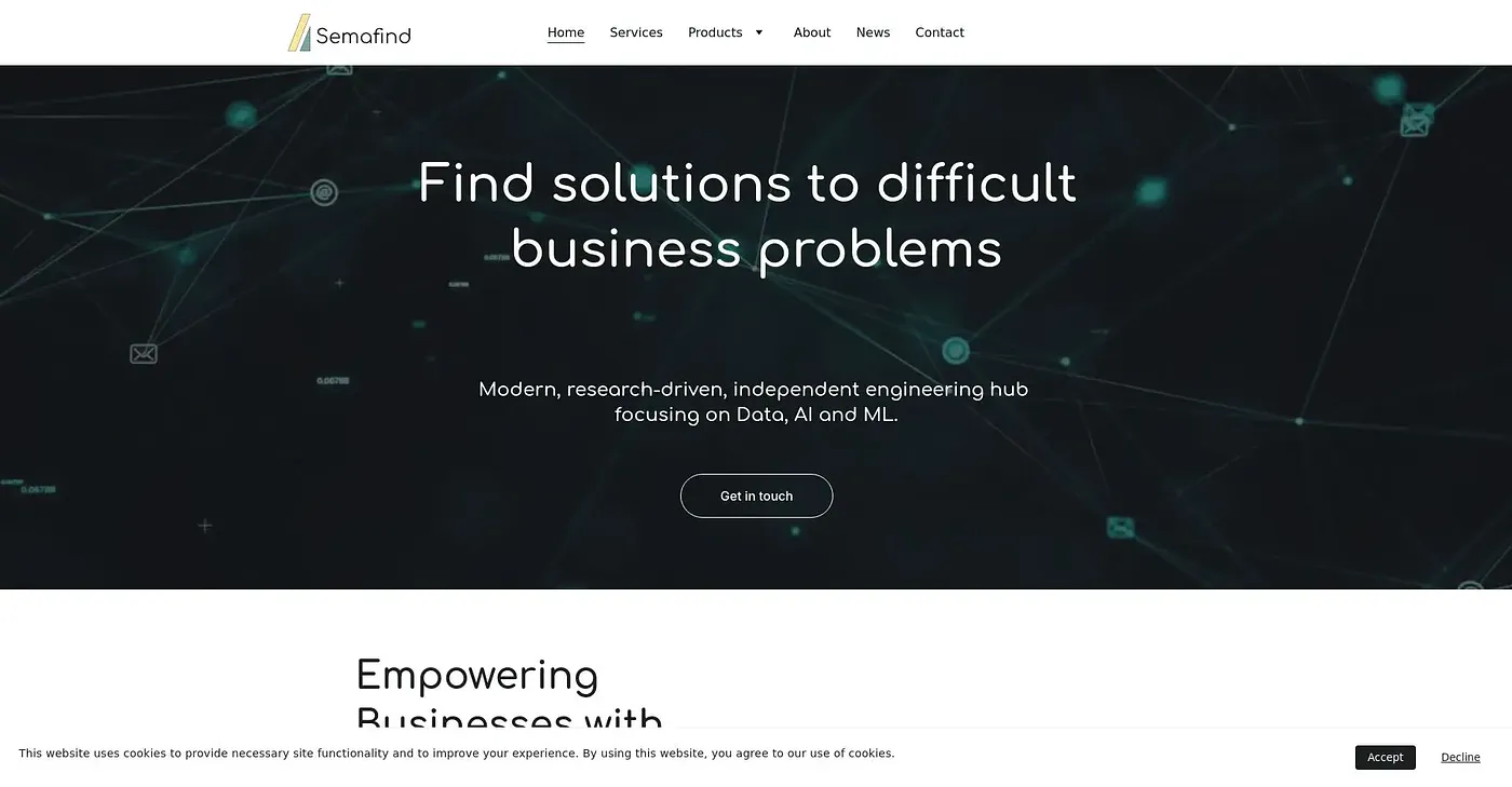 Screenshot of Semafind