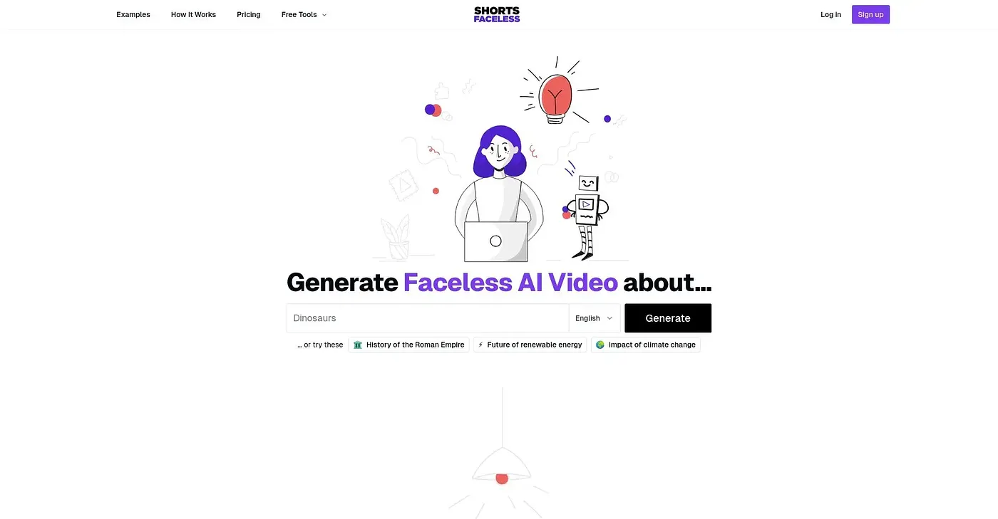 Screenshot of ShortsFaceless