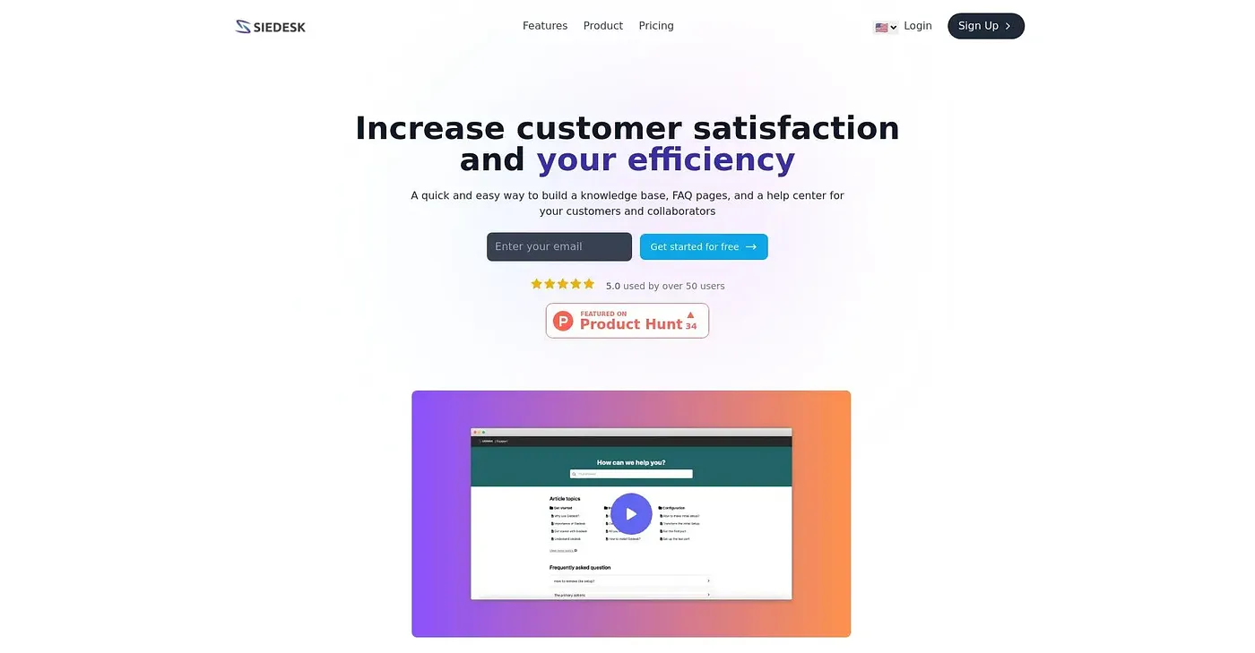 Screenshot of Siedesk