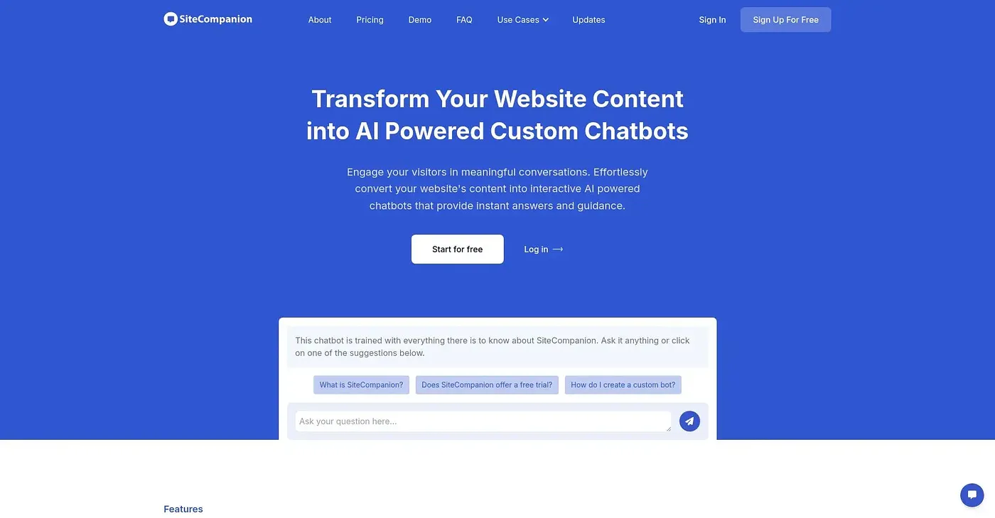 Screenshot of Site Companion