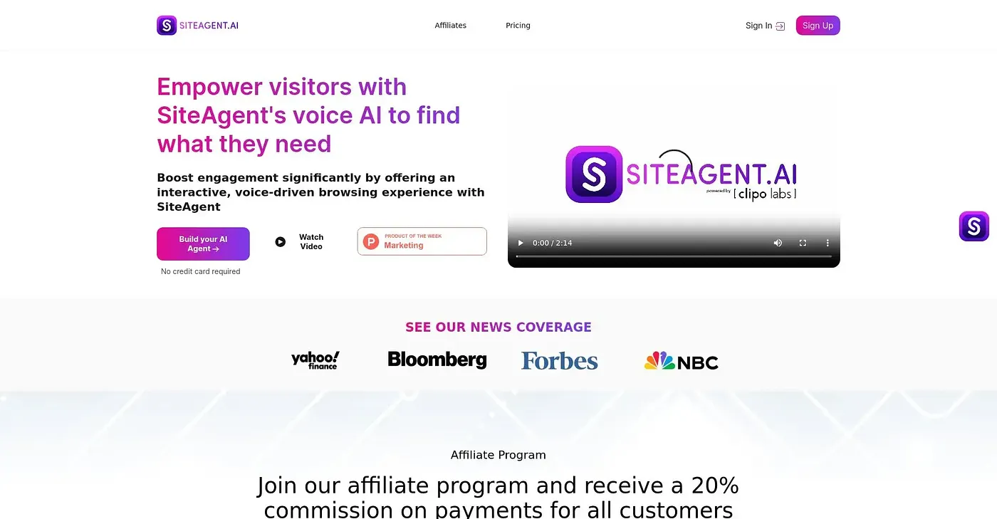 Screenshot of SiteAgent AI