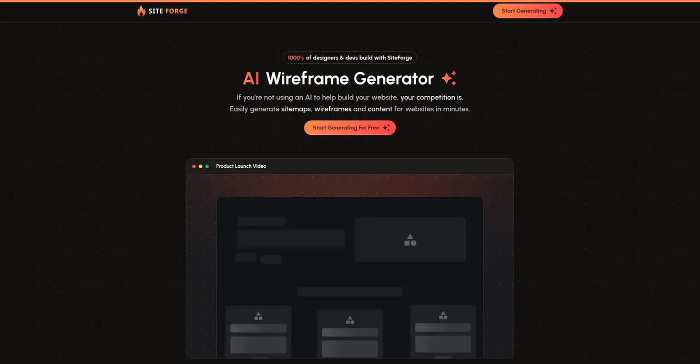 Screenshot of Siteforge