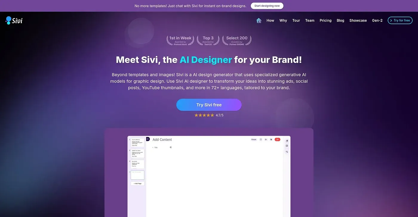 Screenshot of Sivi AI