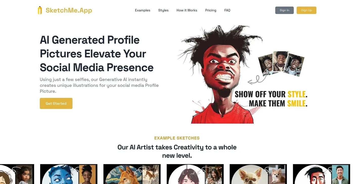 Screenshot of Sketch Me