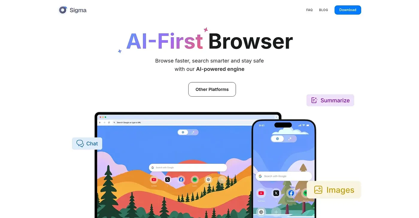 Screenshot of Sigma Browser