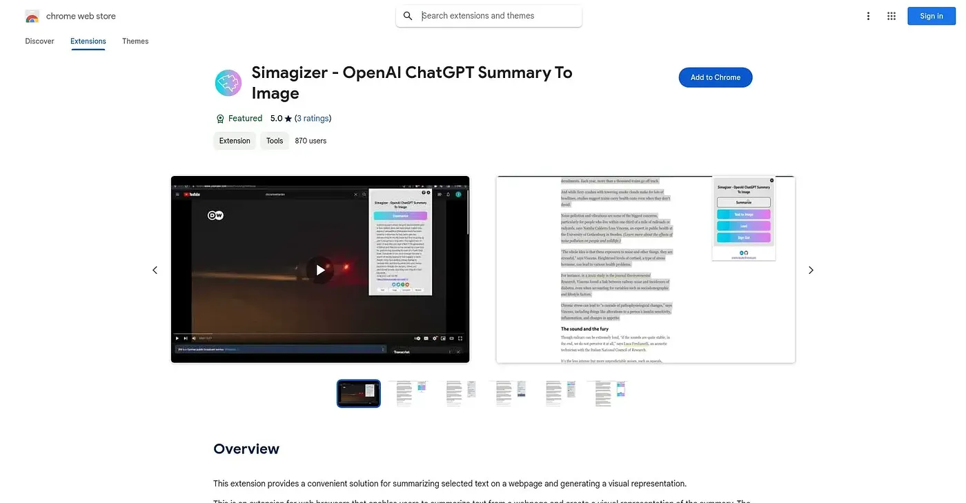 Screenshot of Simagizer - Chrome Extension