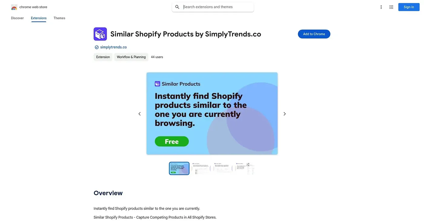 Screenshot of Similar Shopify Products Extension