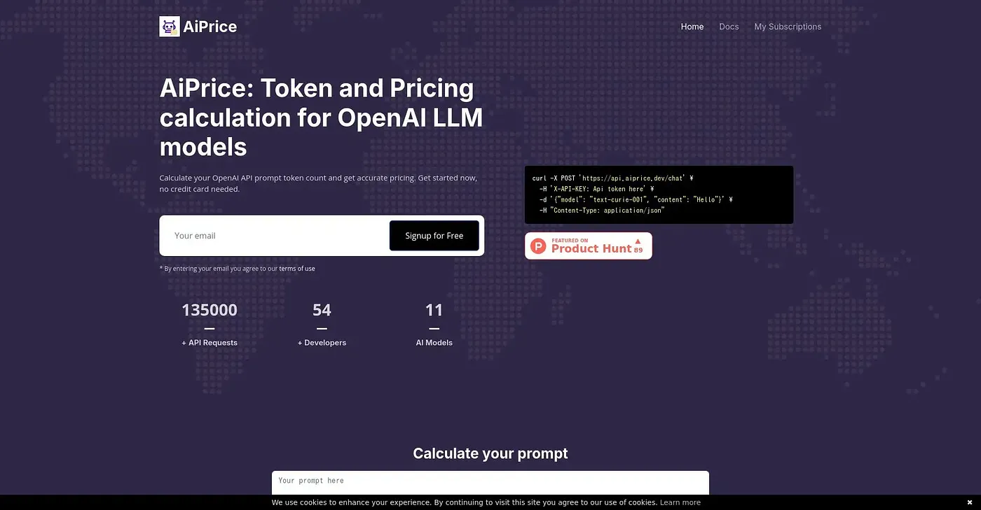 Screenshot of AiPrice