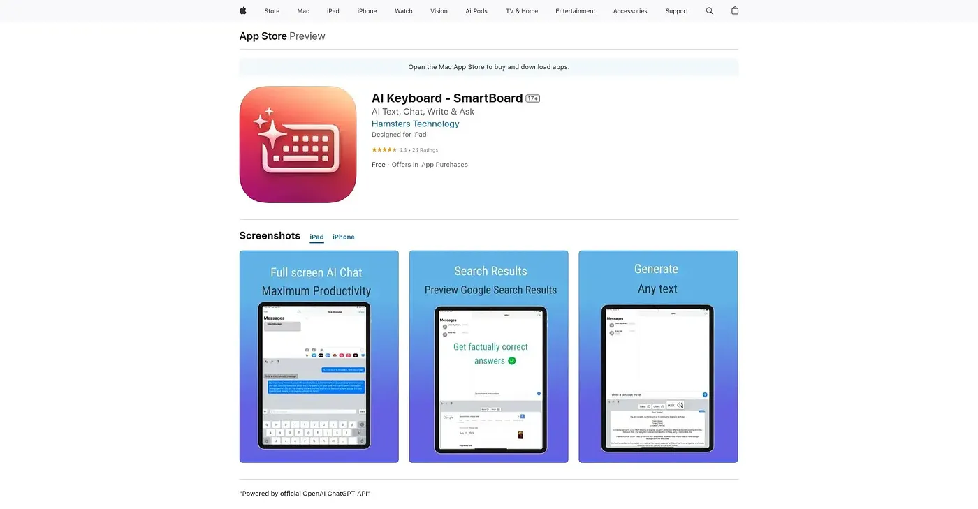 Screenshot of SmartBoard AI